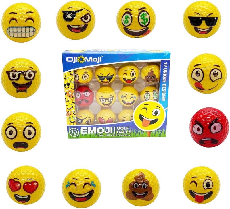Lightahead USGolfer – Set of 12 Unique Emoticon Fun Putting Practice Golf Balls, Randomly Selected from Listing Images – Novelty Golf Gift - Image 4